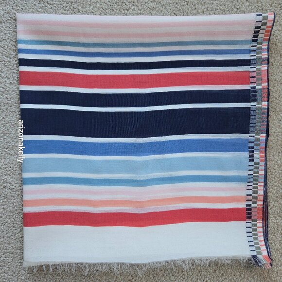 Inouitoosh Silk/Cotton Lightweight Striped Scarf Inoui Editions - Picture 1 of 10